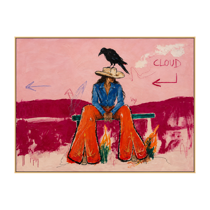 Raven Interlude artwork in a gold frame on a transparent background.