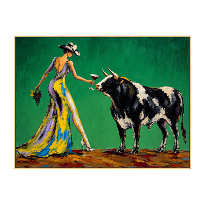 Verdant Toast artwork in a gold frame on a transparent background.