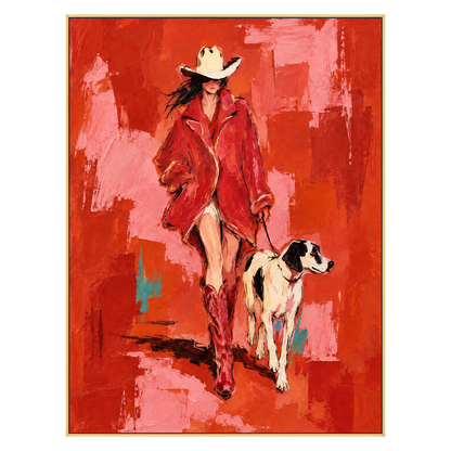 Vermilion Walk artwork in a gold frame on a transparent background.