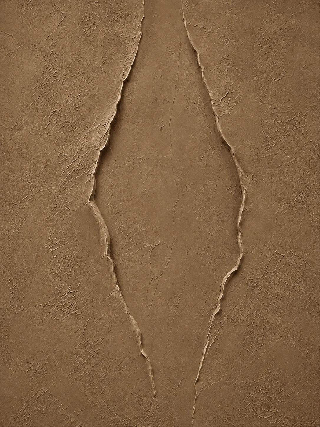 Earthen Fissure full artwork. Two irregular fissures trace an open shape across a warm earthen surface.