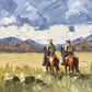 Prairie Companions full artwork. Two riders cross an open prairie beneath a sweeping blue sky.