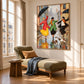 Rainy Revelry artwork displayed above a chaise lounge in a bright sitting room.