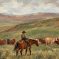 Pasture Watch full artwork. A lone rider watches a herd moving through rolling grassland beneath a cloudy sky.