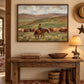 Pasture Watch artwork displayed above a rustic console with western accents.