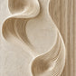 Sculpted Current full artwork. Fine ivory ridges curl into flowing loops across a softly textured neutral surface.