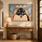 Cactus Siesta artwork displayed above a rustic entryway console.