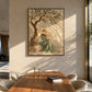 Olive Daydream artwork displayed beside a wooden dining table.