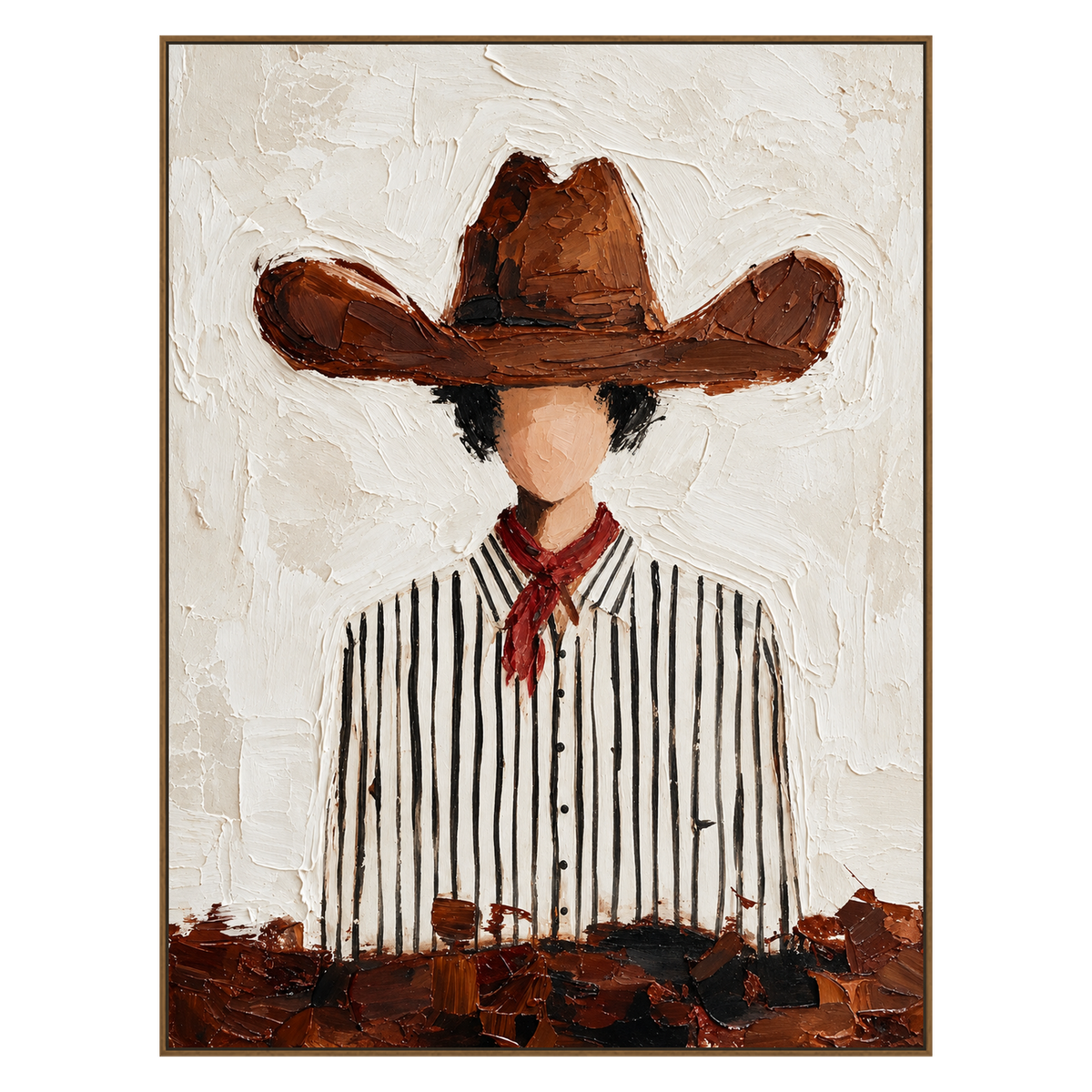 Russet Brim artwork in a natural wood frame on a transparent background.