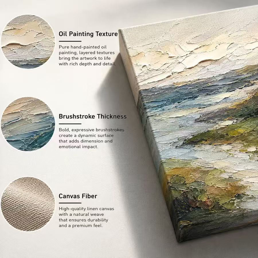 Russet Brim Wall Art — Canvoil illustrative guide to oil painting texture, brushstrokes and canvas weave