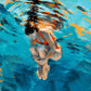 Azure Immersion full artwork. A swimmer floats beneath a rippling turquoise surface, surrounded by shifting light and deep blue shadows.