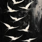 Ivory Ascension full artwork. Ivory birds sweep across a deep charcoal field in a rising, rhythmic formation.