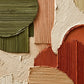 Terracotta Contours full artwork. Olive, terracotta, blush, and sand-colored shapes overlap across a textured ivory ground.